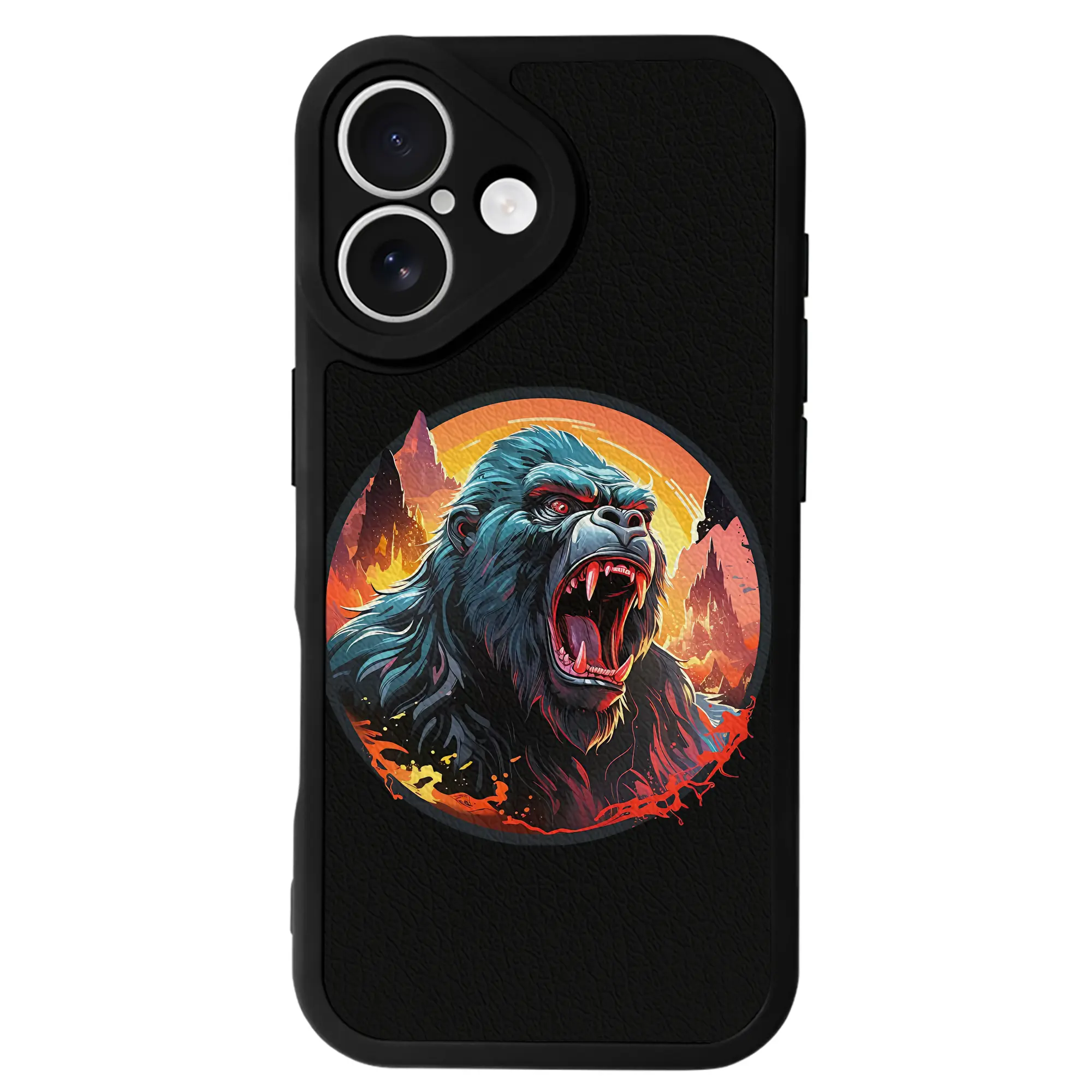 ゴジラ グッズ,キングコング - IPhone 16シリーズ対応 ・ シリコンスマホケース ・ レザー調 ・ 高精度フィット ・ 耐衝撃 ・ ワイヤレス充電対応 ・ 精密カット